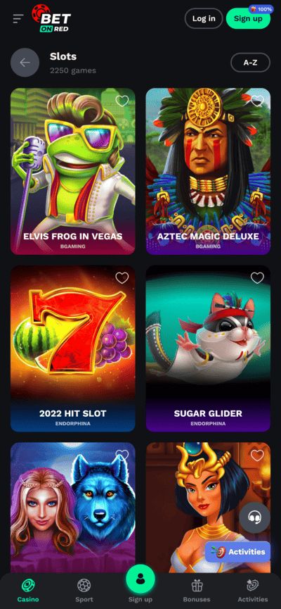 BetOnRed Casino Game Selection