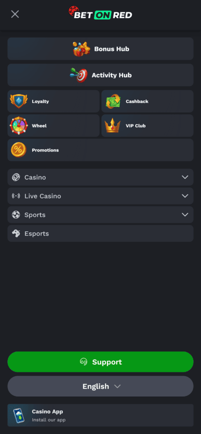 BetOnRed Casino Customer Support
